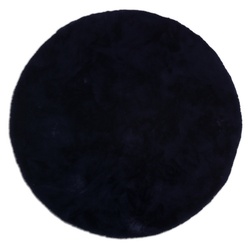 SCHÖNER WOHNEN KOLLEKTION Kunstfellteppich »Tender«, Ø 120 cm, rund, Polyester - blau