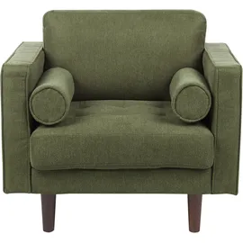 Beliani Sessel Nurmo Stoff 72 x 71 x 70 cm Dunkelgrün mit Kissen