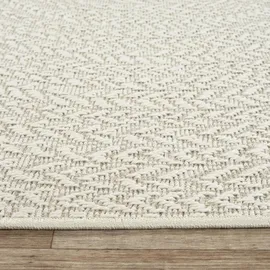 The CarPET Teppich THE CARPET "Kansas", beige (creme), H:1mm Ø:80cm, Polypropylen, Teppiche, Teppich, moderner robuster In und Outdoor Teppich Jute Look