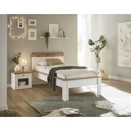 Home Affaire Schlafzimmer-Set HOME AFFAIRE "Westminster", weiß, B/H: 90cm x 200cm, Schlafzimmermöbel-Sets, Bett Breite Liegefläche 90 oder 140cm und 1 Nachtkommode
