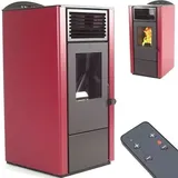 Apex Digital Apex Pelletofen Stahl Schwarz/Abdeckplatte Rot