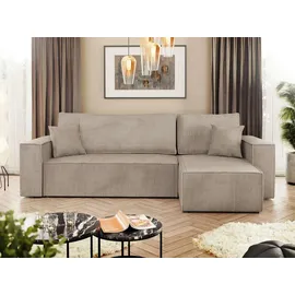 Mirjan24 Ecksofa Beige, Textil, 5-Sitzer, L-Form,L-Form, 244x145 cm, Wohnzimmer, Sofas & Couches, Wohnlandschaften, Ecksofas