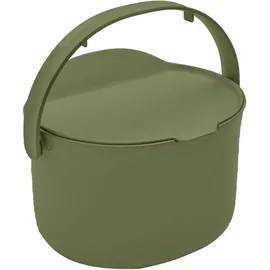 Skaza Exceeding Expectations Skaza Daily Biomülleimer Küche 3,3 Liter – mit Deckel und Henkel – Einhändiges Öffnen – Abfalleimer aus Postconsumer-Recyceltem Kunststoff (Olive)