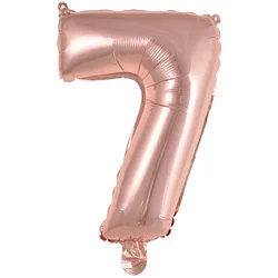 amscan® Folienballon Mini, Zahl 7 rosé, 1 St.