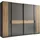 SchlafKONTOR Kleiderschrank SCHLAFKONTOR "Daria Drehtürenschrank, Schwebetürenschrank, Schiebetürenschrank", grau (graphit, viking oak hell), B:267cm H:210cm T:60,4cm, Melamin, Schränke, Kleiderschrank, Absetzung in Viking Oak heller Rillenoptik