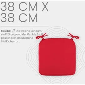 BestLivings Stuhlkissen 38 x 38 x 2 cm rot 2 St.