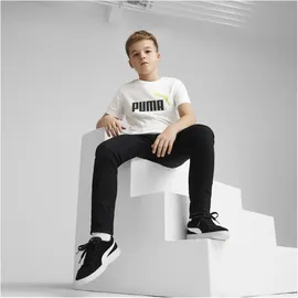 Puma Ess+ 2 Col Logo Tee B T-Stück, Puma White-lime Sheen, 164 EU