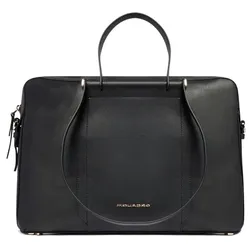 Piquadro Circle Handtasche RFID Schutz Leder 42 cm Laptopfach  schwarz