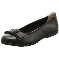 CAPRICE Damen Ballerinas aus Leder mit Schleife, Schwarz 41