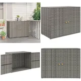 Gartenschrank Grau 100x55,5x80 Cm Poly Rattan - Gartenschrank - Outdoor Möbel - Stauraumschrank - Wetterfest - Poly Rattan - Home & Living