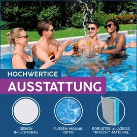 BESTWAY Power Steel Frame Pool Set 488 x 244 x 122 cm inkl. Filterpumpe