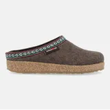 Haflinger Haflinger Grizzly Franzl Filzclog aus reinem Wollfilz Hausschuh braun 47 EU