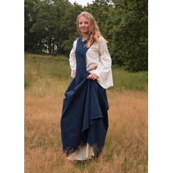 Battle Merchant Burgfräulein-Kostüm Spätmittelalterliches Überkleid Surcot Andra Dunkelblau blau 38 – M