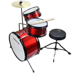 Clifton Kinderschlagzeug Junior Drum, rot, 3-St. schwarz