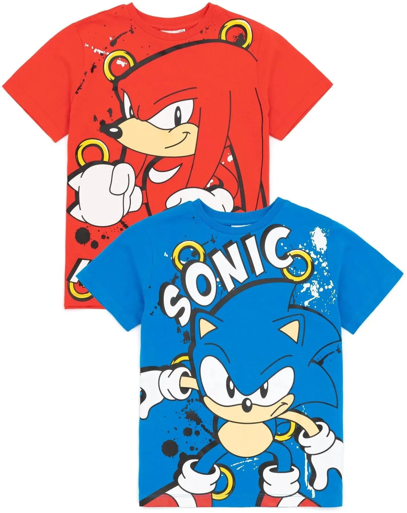 Sonic The Hedgehog Kinder-Charakter-T-Shirt (Packung mit 2) 10-11 blau/rot