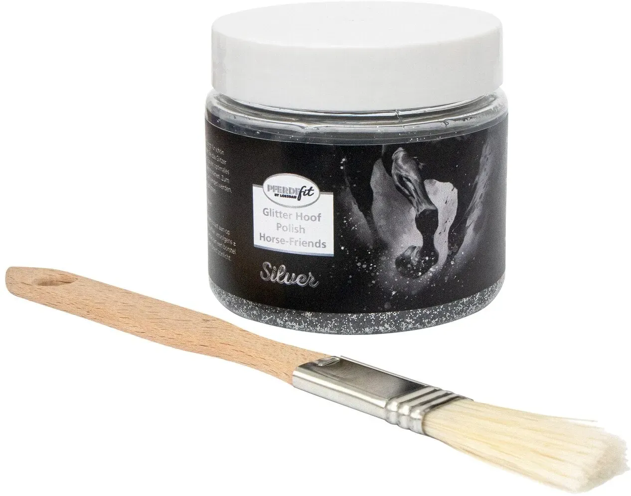 PFERDEfit by Loesdau Glitzer Huflack silber 150 ml