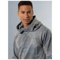 Trigema Kapuzensweatshirt » Hoodie mit modischem Print-Muster«, Gr. M, steingrau-melange, , 93606057-M