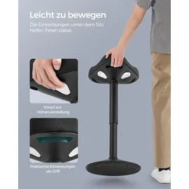 Songmics Stehhocker Kunststoff Schwarz