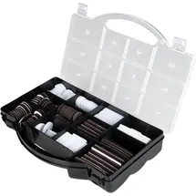 Helpmate Filzgleiter Sortimentskoffer 275-teilig, Bodenschoner, Möbelschoner, selbstklebend, stoßdämpfend, Polyester, Weiß & Braun