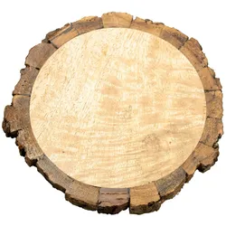 Wiedemann Kerzen Teller Holz natur mit Rinde D 12 cm