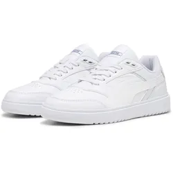 Sneaker PUMA "DOUBLECOURT", Gr. 38, weiß (puma weiß, cool light gray), Leder, unifarben, sportlich, Schuhe