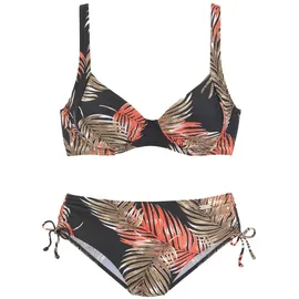 LASCANA Bügel-Bikini Damen Schwarz/Mehrfarbig 46 Cup E