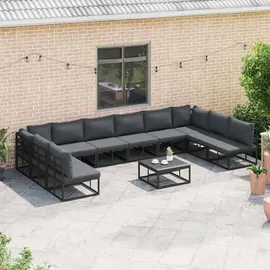 vidaXL Garten-Lounge-Set 11-tlg. schwarz
