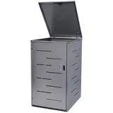 Mendler Mülltonnenverkleidung E83 für 1 Tonnen 108 x 61 x 76 cm silber