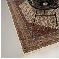 rug n' roll Orientteppich Indo Bidjar, klassisch, strapazierfähig, pflegeleicht, Rechteckig, handgeknüpft beige 40 cm x 60 cm