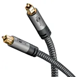 goobay Toslink-Kabel Toslink Stecker auf Toslink Stecker 2 m Schwarz/Silber