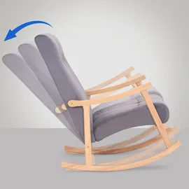 CLP Schaukelstuhl Saltillo Samt natura/grau