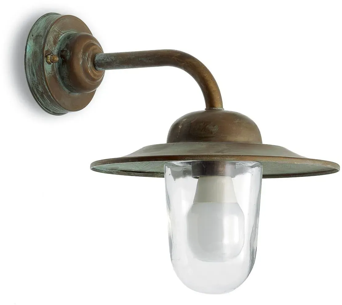 Moretti Luce Aussenwandleuchte Casale, dimmbar, bronze / altmessing, Messing, Antik - 30 cm - 25 cm - 30 cm