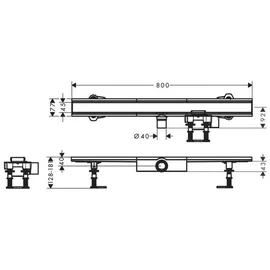 Hansgrohe RainDrain Compact Duschrinne 800 mm edelstahl gebürstet