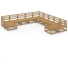 vidaXL 11-tlg. Garten-Lounge-Set Massivholz Kiefer