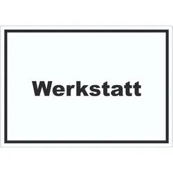 Werkstatt Aufkleber mit Text Handwerk Reparatur waagerecht A4 (210x297mm)