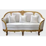 Casa Padrino Couch Antik 2-Sitzer Weiß / Gold