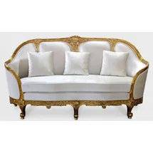 Casa Padrino Couch Antik 2-Sitzer Weiß / Gold