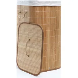 Wiltec 62925 Wäschekorb mit Deckel Bambus faltbare Wäschebox mit Tragegriffen zum Sortieren von Schmutzwäsche