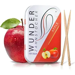 Wunder Zahnstocher Apfel  Dose - Display - Inhalt 20 Stück Edle Metalldose - Lifestyle