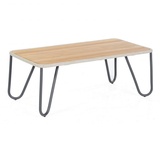 SonnenPartner Loungetisch Charité 120x60 cm Alu/Teakholz/Polyrope silbergrau Tisch