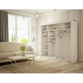 altdecor Schiebetürenschrank Vilan 200 x 215 x 61 cm Weiß/Schwarz