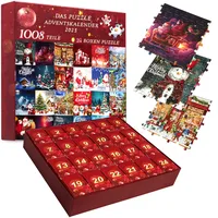 KreativeKraft Adventskalender 2025 Kinder und Erwachsene Weihnachtskalender mit 24 Jigsaw Puzzle Countdown Kalender Puzzle 1000 Teile Geschenk Idee