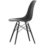 Vitra - Eames Plastic Side Chair DSW RE, Ahorn schwarz / tiefschwarz (Filzgleiter basic dark)