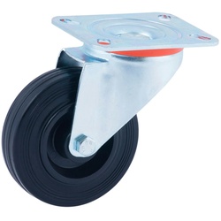 Lenkrolle Ø80Mm (Rad) Schwarzer Gummi - Gummi Cr29466 Afo