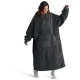 BEDSURE Hoodie Decke mit Ärmeln - Kuschelpullover als Geschenke für Frauen - Tragbare Decke zum Anziehen Erwachsene Kuscheldecke mit Ärmeln Weihnachtsgeschenke für Frauen Herren, Anthrazit 129x75