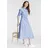 delmao Blusenkleid Blau/Weiß 34