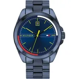 Tommy Hilfiger Analog Quarzuhr für Herren mit Blaues Edelstahlarmband - 1791689