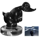 Angry Rubber Duck Kühlerfigur - 3D Lustige Auto Motorhaube Ornament, Wütende Gummiente für Autodekorationen, Bar, Pub, Club, Wanddekoration (Schwarz)