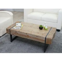 Mendler Couchtisch HWC-A15a, Wohnzimmertisch, Tanne Holz rustikal massiv MVG-zertifiziert 40x120x60cm ~ naturfarben