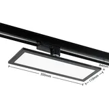 ARCCHIO LED Stromschienenstrahler LED Panel) Hairis, schwarz, 4.000 K, 30 cm, 3-Phasen / schwarz,